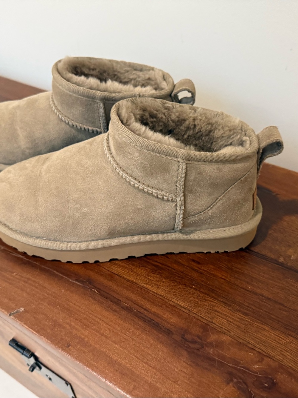 UGG Classic Mini Suede Ankle Boots in Chestnut Tan